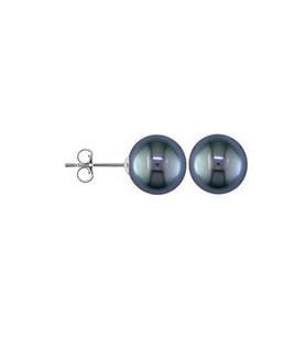Gri Inci Gümüş Küpe Modern 10 Mm