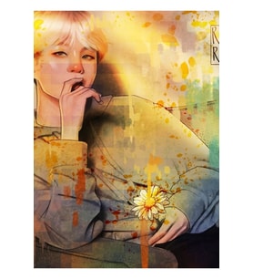 Papatya - Yoongi Tablo Ahşap Poster Dekoratif Kod3393