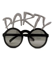 Gümüş Simli Party Yazılı Parti Gözlüğü Show