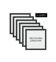 6 Adet Aile Çerçeve Seti Tablo Seti Boş Çerçeve Masa üstü Çerçeve  Hediyelik Çerçeve ÖZC-AİLESETİ18LİK-6LI (Siyah)