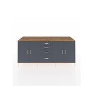Kronos Konsol 2 Raflı 4 Çekmeceli 4 Kapaklı 220x59x99 Çam-Antrasit/Antrasit
