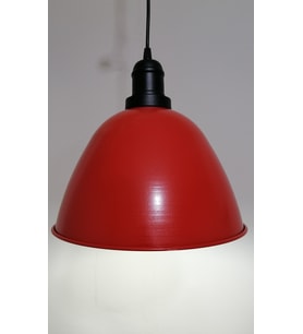RİOLİGHT RETRO KIRMIZI İÇİ BEYAZ TEKLİ METAL SARKIT ÇAP: 28CM (Siyah)