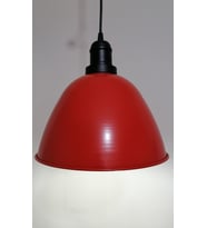 RİOLİGHT RETRO KIRMIZI İÇİ BEYAZ TEKLİ METAL SARKIT ÇAP: 28CM (Siyah)