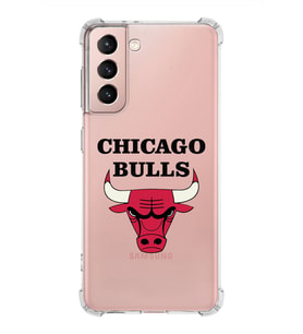 Samsung Galaxy S21  Köşe Korumalı Antişok Kapak Chicago Bulls Tasarımlı Şeffaf Silikon Kılıf