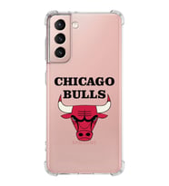 Samsung Galaxy S21  Köşe Korumalı Antişok Kapak Chicago Bulls Tasarımlı Şeffaf Silikon Kılıf