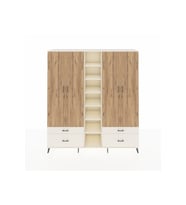 Hyperion Dolap 12 Raflı 4 Çekmeceli 2 Askılı 220x44x243 Aytaşı-Çam/Aytaşı