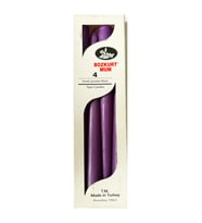 Bozkurt Konik Şamdan Mum Fener Mumu - Mor - 24 Cm. - 4 Adetlik Paket