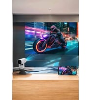 Akıllı Projeksiyon Powerbankli Taşınabilir Sinema Projektörü 4K Hd Kaliteli