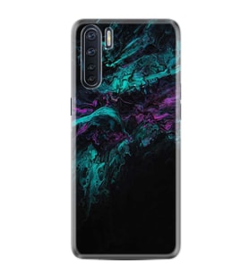 Oppo A91 Kılıf Resimli Desenli Baskılı Silikon Kılıf Abstract Green 1302