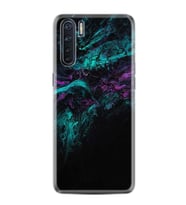 Oppo A91 Kılıf Resimli Desenli Baskılı Silikon Kılıf Abstract Green 1302