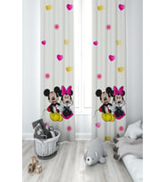 MEKTA HOME BEBEK VE ÇOCUK ODASI Mickey ve Minnie Mause Desenli 2 Kanat Fon Perde