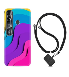 Tecno Spark 6 6 Go 8C 8 Pro 7 7 Pro Kılıf Boyun Askılı Silikon Renk Cümbüşü 1631