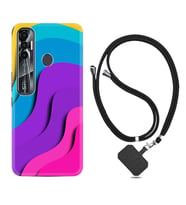 Tecno Spark 6 6 Go 8C 8 Pro 7 7 Pro Kılıf Boyun Askılı Silikon Renk Cümbüşü 1631