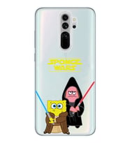 Redmi Note 8 Pro Uyumlu Sunger Bob Star Wars Desenli Şeffaf Telefon Kılıfı