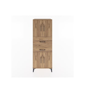 Hyperion Dolap 3 Raflı 2 Çekmeceli 4 Kapaklı 60x44x163 Çam-Çam