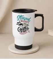 BK Gift Coffee Tasarımlı Kulplu Beyaz Çelik Bardak Termos Mug 450ml-8, Sevgiliye Hediye, Arkadaşa Hediye, Eşe Hediye (Metal)