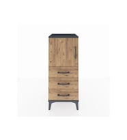 Hyperion Komodin 2 Raflı 3 Çekmeceli Tek Kapaklı 44x44x106 Antrasit-Çam