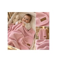 LUNASUN Baby Pembe Fitilli Bebek Battaniyesi 85x95 cm – Yumuşak Dokulu