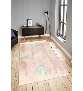 Dijital Baskılı Yıkanabilir Kaymaz Modern Renkli Salon Halısı Mutfak Halısı Yolluk ND-HY-1211 (Pembe)