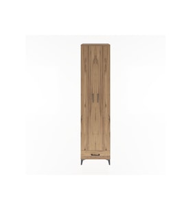 Hyperion Dolap 6 Raflı Tek Çekmeceli 2 Kapaklı 60x44x243 Çam-Çam
