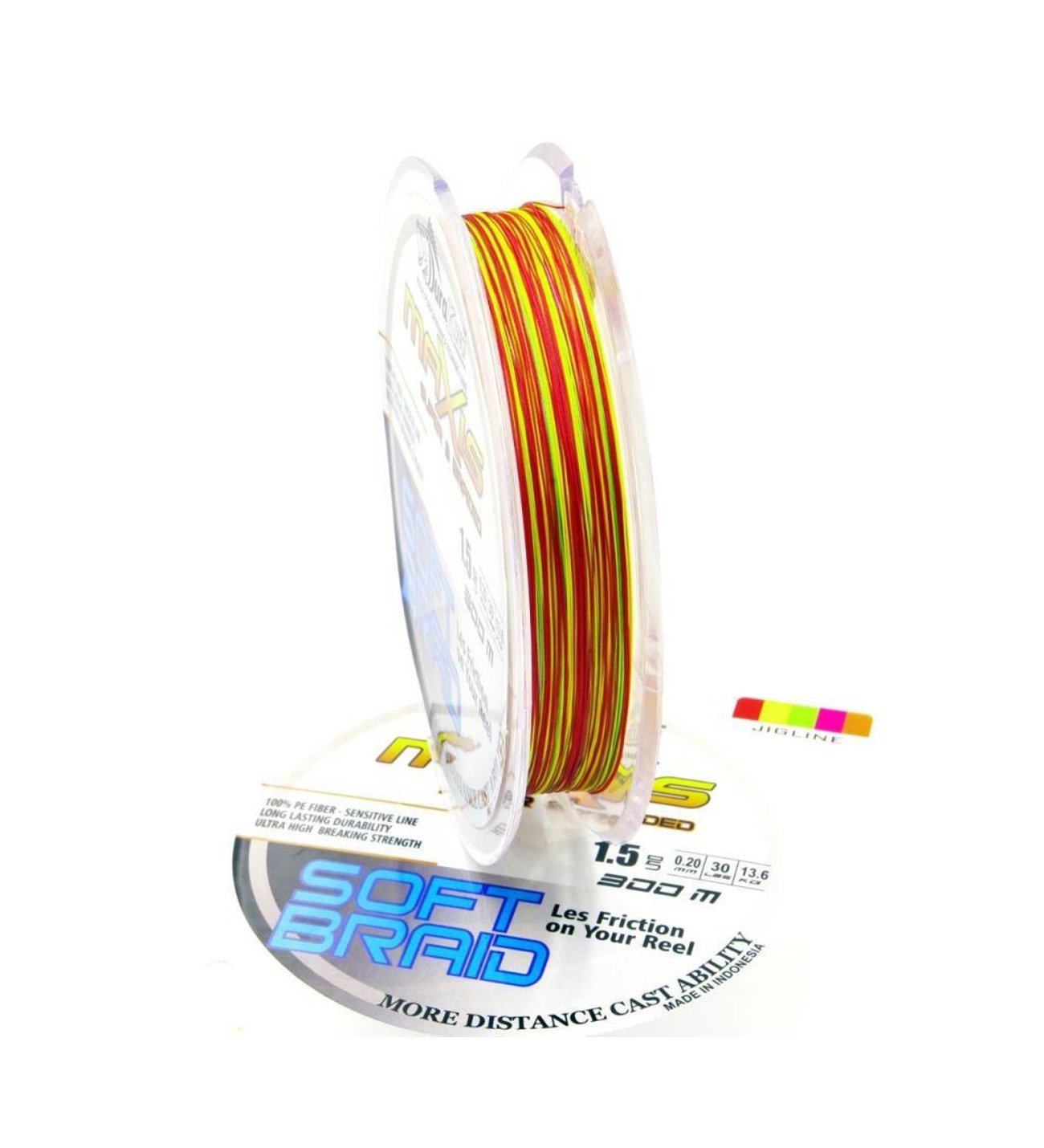 Duraking Maxis S.Soft 8x 300mt MC İp Misina 1.2PE 0,18mm-MC Multicolor