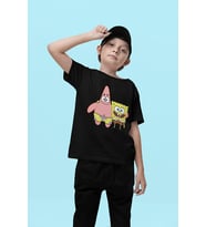 Süngerbob Ve Patrick Baskılı Unisex Çizgi Film Çocuk Tişört (1-12 Yaş)