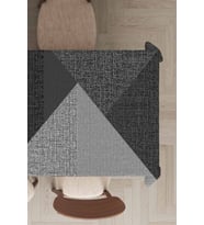 Füme Geometrik Desen Dokuma Leke Tutmaz Masa Örtüsü MSO514