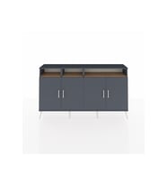 Arges Konsol 6 Raflı 4 Kapaklı 176x30x99 Antrasit-Antrasit/Çam