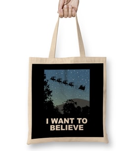 Christmas I Want To Believe Sleigh Bez Çanta Uzun Saplı