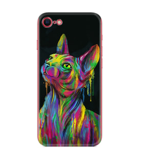 Apple iPhone 5 6 7 8 Plus Se XR Kılıf Desemli Silikon Color Cat 1754