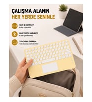 Mey İthalat® Kablosuz Bluetooth Klavye – Slim Taşınabilir Tasarım