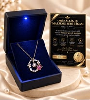 Premium Işıklı Kutuda 925 Ayar Gümüş Laleli 100 Dilde Seni Seviyorum Rose Kaplama Zirkon Taşlı Kadın Kolye