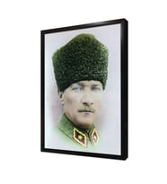 Kalpaklı Atatürk Çerçeveli Mdf Tablo