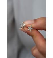 925 Ayar Gümüş Rodyum Kaplama Deniz Yıldızı Küpe