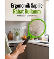 Pil İle Çalışan Elektrikli Sivrisinek Raketi Kimyasal İçermeyen Hijyenik Çözüm Yeni Nesil
