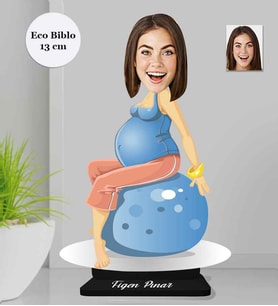 Kişiye Özel Hamile Yoga Kadın Ahşap Eco Biblo -2