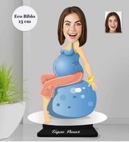 Kişiye Özel Hamile Yoga Kadın Ahşap Eco Biblo -2