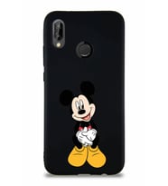Huawei P20 Lite Soft Premier Kapak Mickey Mouse-A Tasarımlı Silikon Kılıf - Siyah (Şeffaf)