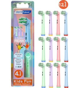 Kids Fun - Çocuklara Özel Extra yumuşak Oral B Şarjlı Diş Fırçası Yedek Başlığı - 12'li Yedek Başlık