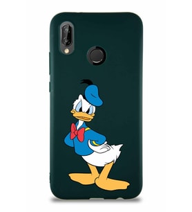 Huawei P20 Lite Soft Premier Kapak Donald Duck-D Tasarımlı Silikon Kılıf - Yeşil (Şeffaf)