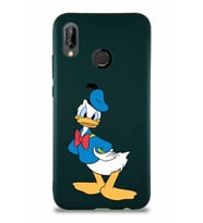 Huawei P20 Lite Soft Premier Kapak Donald Duck-D Tasarımlı Silikon Kılıf - Yeşil (Şeffaf)