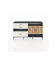 Arges Konsol 4 Raflı 3 Çekmeceli 2 Kapaklı 176x30x99 Antrasit-Çam/Aytaşı