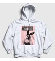 Presmono Unisex Beyaz Dangerous Woman Ariana Grande Kapüşonlu Sweatshirt 152357tt