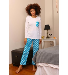 Akbeniz Kadın Uzun Kol Penye Pijama Takım 4197