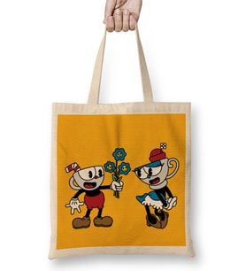 Cuphead meets Teacuphead Bez Çanta Uzun Saplı