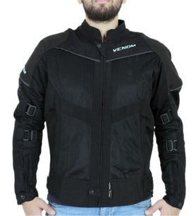 Rock Cordura Erkek Motosiklet Ceketi Fileli Yazlık Motorcu Montu (Siyah)