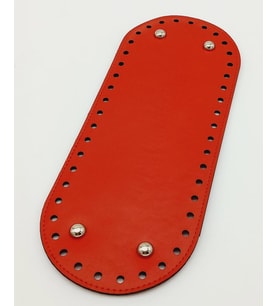 Angel Çanta Aksesuar Suni Deri Kırmızı Renk 30X12 cm Oval Çanta Tabanı (Gümüş Aparatlı)