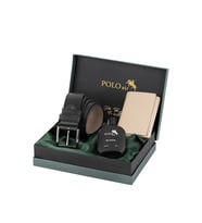 Polo Air Erkek Mıknatıslı Cüzdan Kemer Parfüm Kombin Seti Vizon Siyah Renk PM-04-V (Vizon - Siyah)