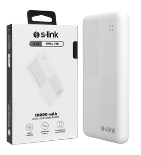 S-Link IP-G12N 10.000 mAh Slim Powerbank - Type-C & Micro-USB Girişli Beyaz