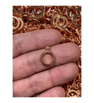 1 cm 4 mm BAKIR RENK  DELİKLİ HALKA TAKI KOLYE UCU HOBİ TASARIM AKSESUAR 50 ADET